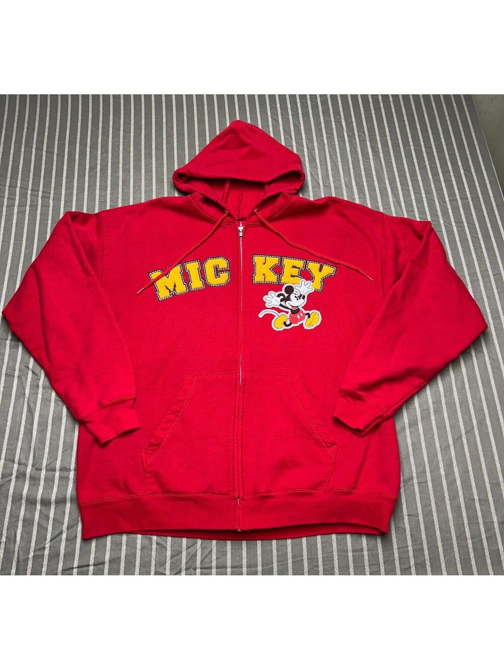 Disney Mickey Mouse Full Zip Hoodie Sweatshirt Jacket Womens Sz XL HTF COOL